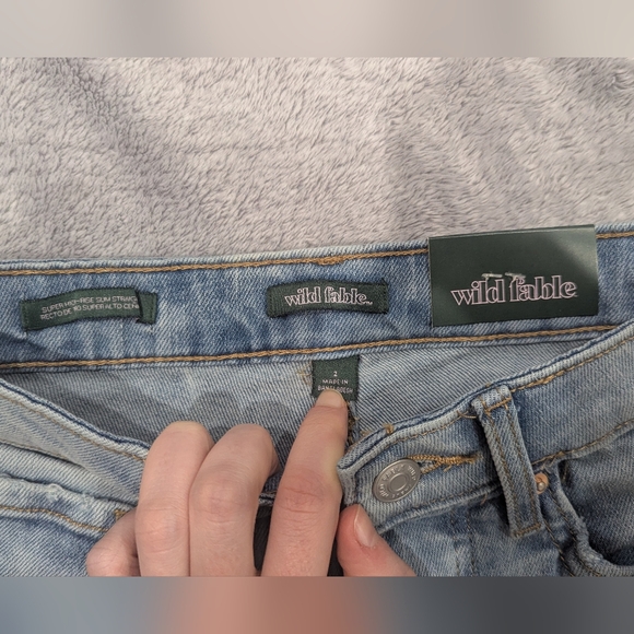 NWT Target Wild Fable Light Blue High Rise Slim Straight Leg Jeans Size Small - Picture 6 of 10